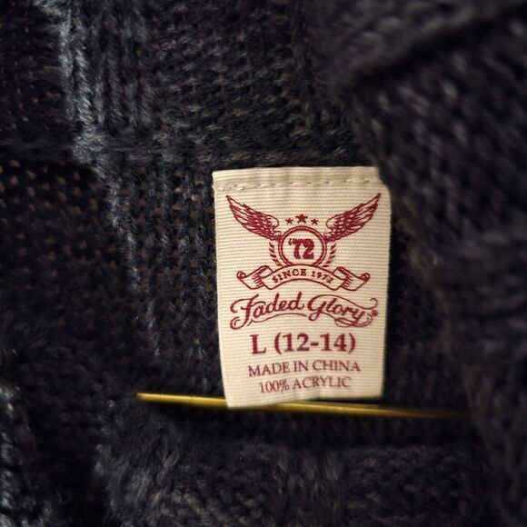 Faded Glory Womens Cold Shoulder Sweater Size Large Gray Knit Cute Hipster Chic - Picture 5 of 10